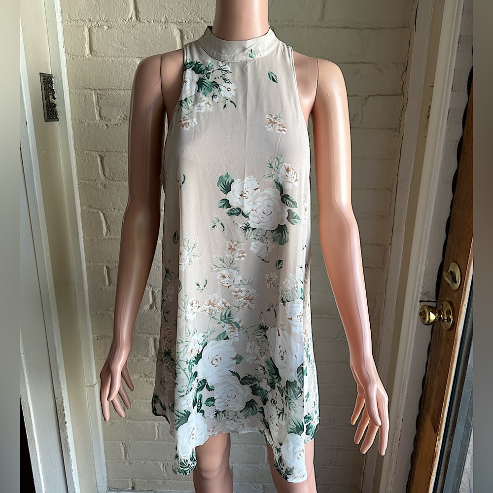 Show Me Your Mumu NWT size large tan cream floral flowy summer dress